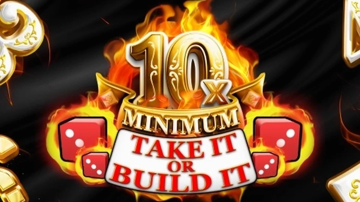 Interface do slot 10x Minimum Take It or Build It em destaque
